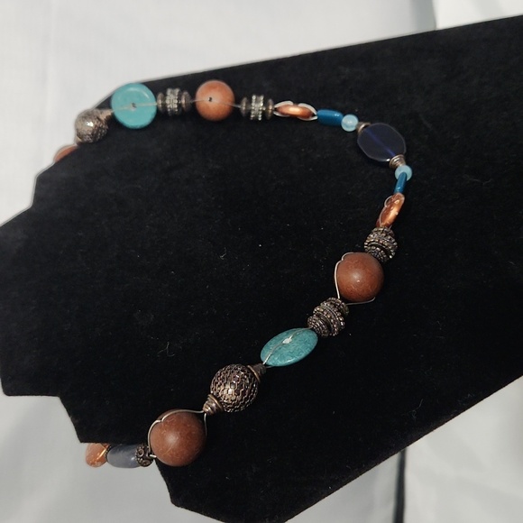 Boho Beaded Mixed Media Necklace – 18.5” - Picture 2 of 4